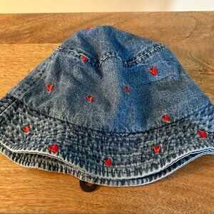 Zara denim heart bucket hat